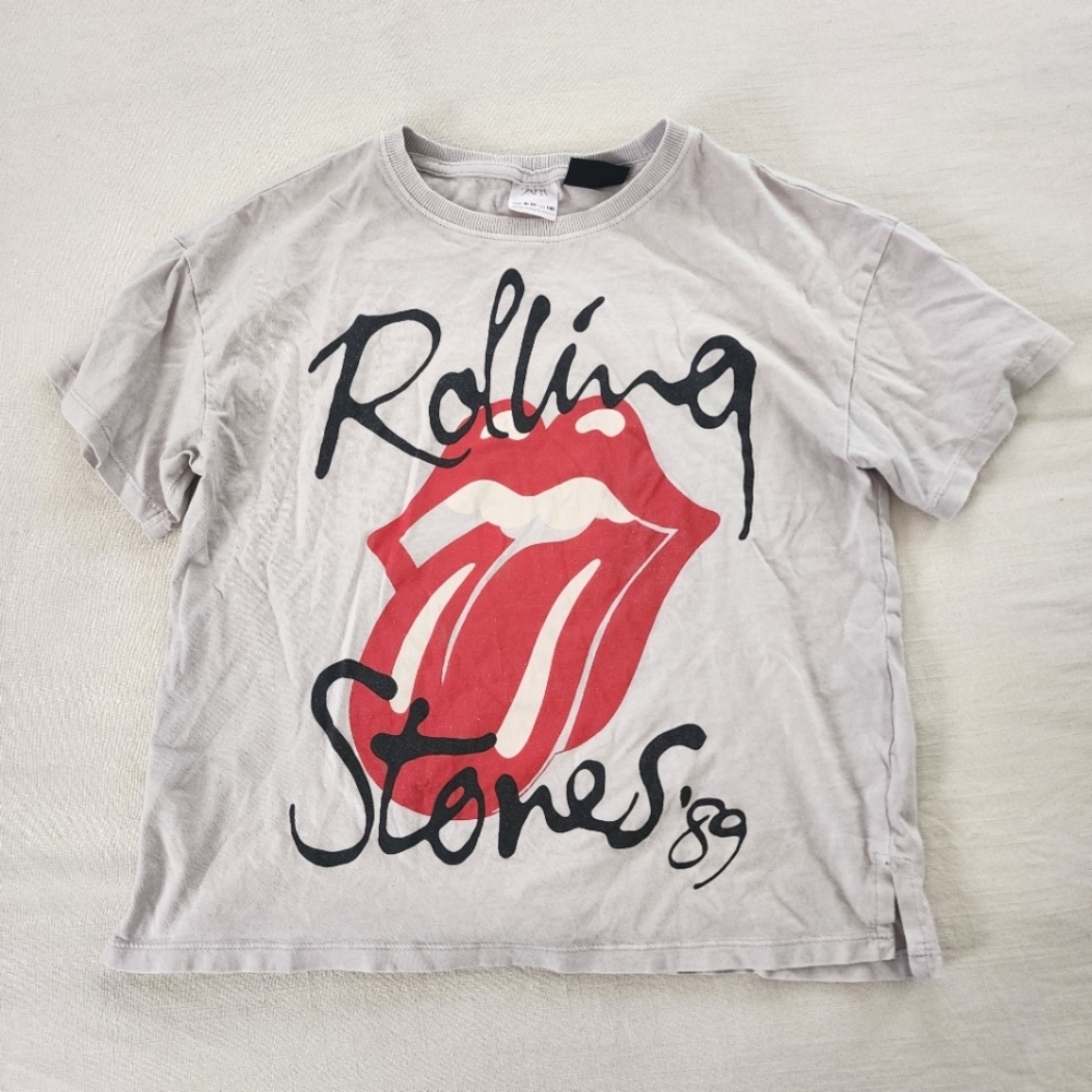 Zara Rolling Stones Kids Gray T-Shirt kids 9/10